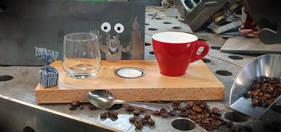 Espresso-MoNsTeR | "Elton mit Kerze" | Espressobrett - Lumini