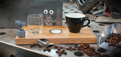 Espresso-MoNsTeR | "Elton mit Kerze" | Espressobrett - Lumini