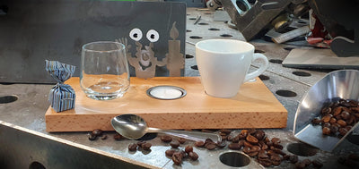 Espresso-MoNsTeR | "Elton mit Kerze" | Espressobrett - Lumini