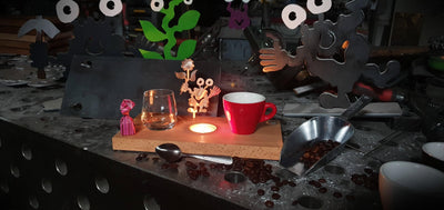 Espresso-MoNsTeR | "Helga mit Blume" | Espressobrett - Lumini