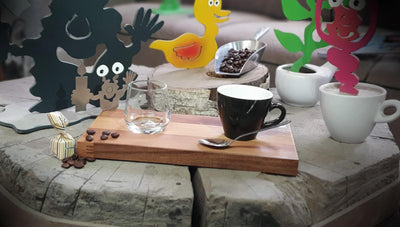 Espresso-MoNsTeR | "Elton mit Kerze" | Espressobrett