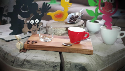 Espresso-MoNsTeR | "Elton mit Kerze" | Espressobrett