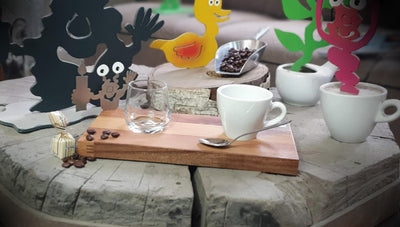 Espresso-MoNsTeR | "Elton mit Kerze" | Espressobrett