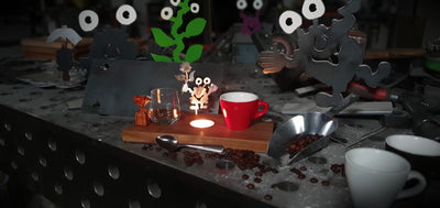 Espresso-MoNsTeR | "Helga mit Blume" | Espressobrett - Lumini