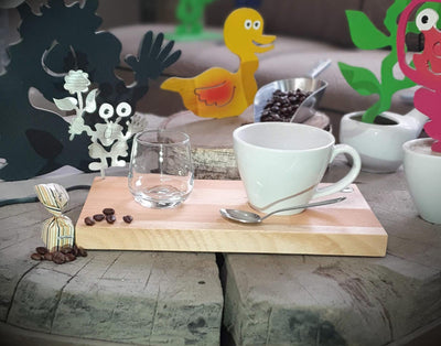 Espresso-MoNsTeR | "Helga mit Blume" | Kaffeebrett