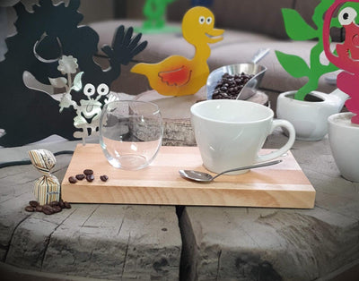 Espresso-MoNsTeR | "Helga mit Blume" | Kaffeebrett
