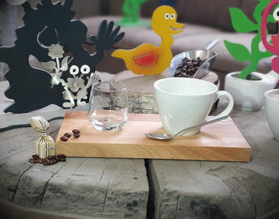 Espresso-MoNsTeR | "Helga mit Blume" | Kaffeebrett