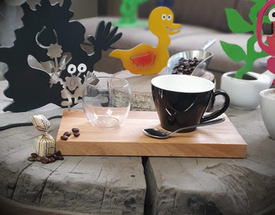 Espresso-MoNsTeR | "Helga mit Blume" | Kaffeebrett