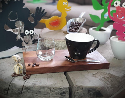 Espresso-MoNsTeR | "Helga mit Blume" | Kaffeebrett