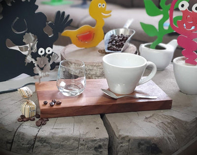 Espresso-MoNsTeR | "Helga mit Blume" | Kaffeebrett