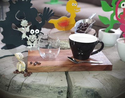 Espresso-MoNsTeR | "Helga mit Blume" | Kaffeebrett