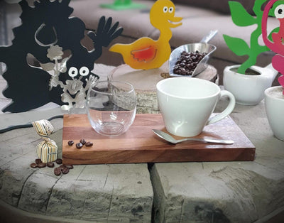 Espresso-MoNsTeR | "Helga mit Blume" | Kaffeebrett